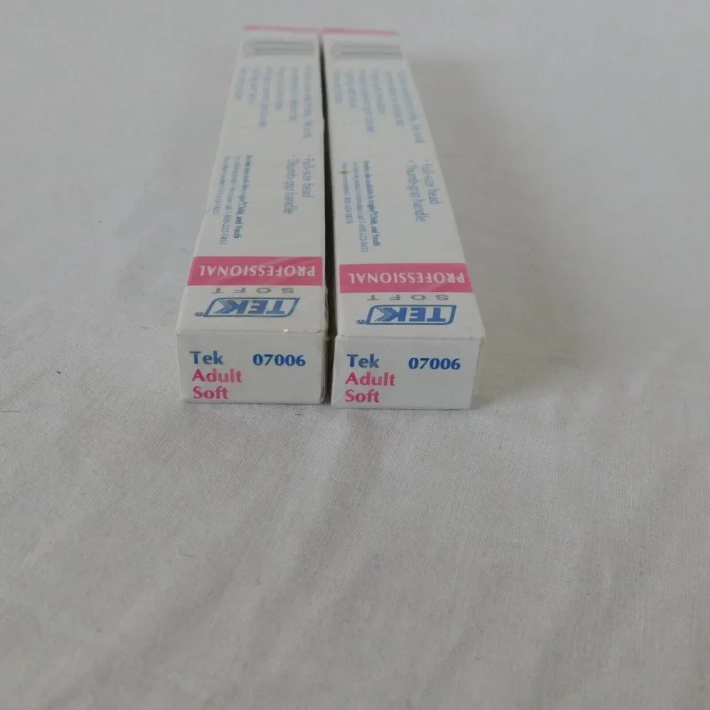 Tek Lot of 2 Toothbrush Professional Soft Ultra Colors Full Head Blue Pink 1991